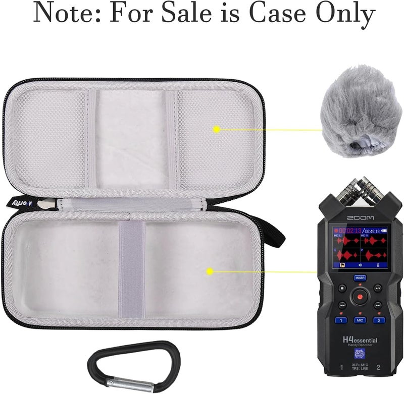 worfty for Zoom H4essential 4-Track Handy Recorder (2024 Model) Carrying Storage Case (Case Only) (Black) - Image 2